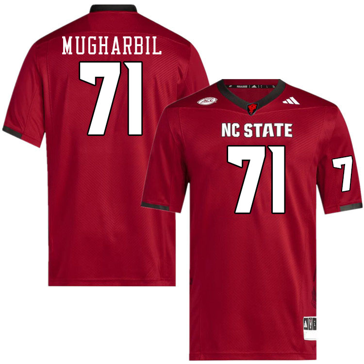 Men #71 Yousef Mugharbil NC State Wolfpack College Football Jerseys Stitched-Red